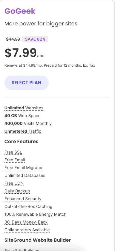 siteground-gogeek-plan