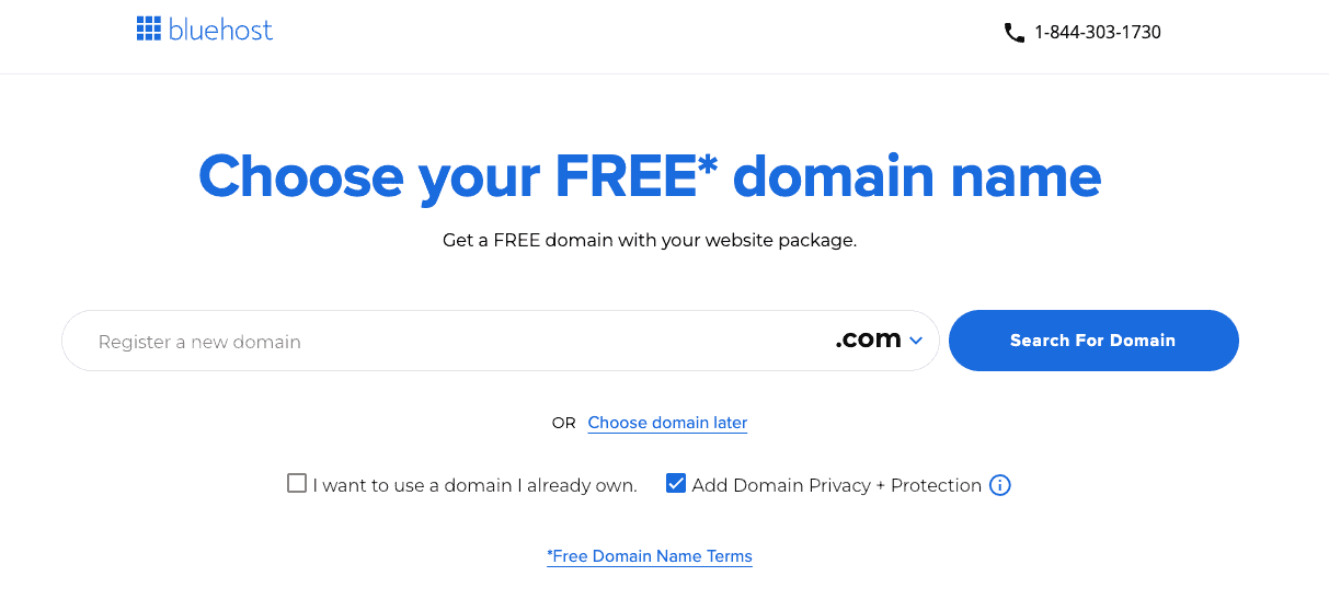 register-domain-name-bluehost