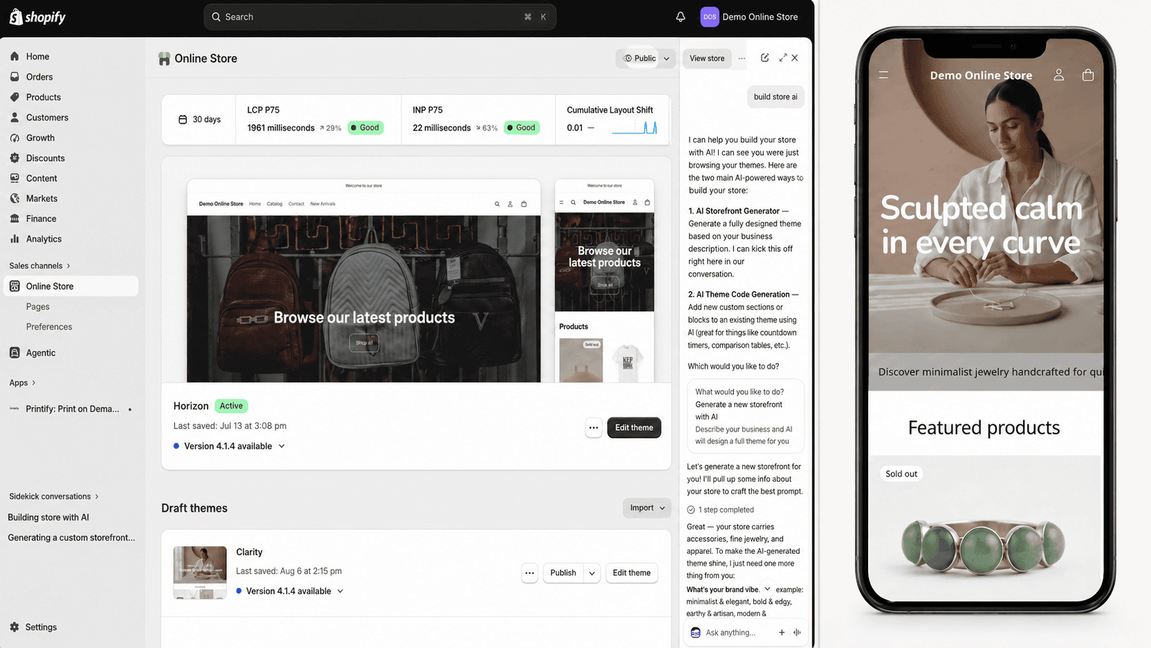 shopify-ai-store-builder-example Shopify AI Store Builder prompt and generated online store design examples