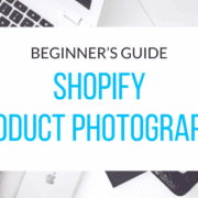 Shopify product photography setup for beginners using a camera, lighting, and product backdrop